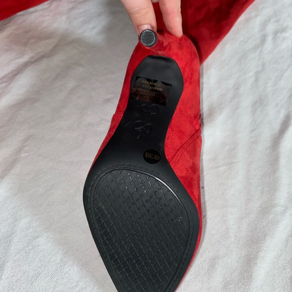 Jessica Simpson Knee High Red Boots NEW size 6M - Picture 5 of 5